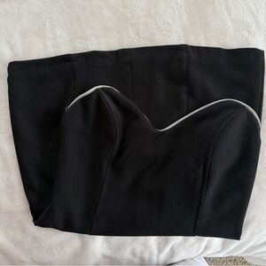 Black Strapless Bustier Mini Dress